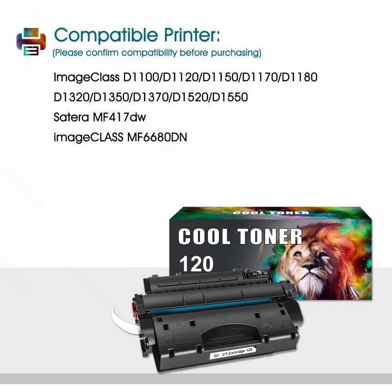 Cool Toner Compatible Toner Cartridges Replacement for Canon 120 cartridges 120 CRG-120 Canon imageCLASS D1120 D1550 D1150 D1320 D1350 D1520 D1100 D1370 D1180 D1170 MF6680DN MF417dw (Black, 2-Pack) - Image 2